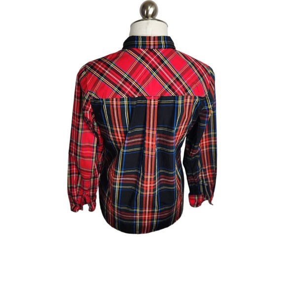 J. Crew Classic Fit Button Up Shirt Mixed Stewart Tartan Plaid Women's Size 6 - Picture 7 of 15